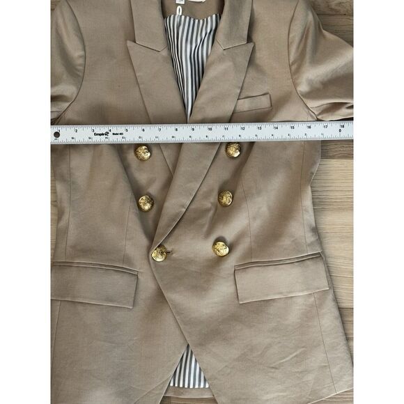 Veronica Beard | Empire Khaki Linen & Cotton Dickey Blazer | Size 2 - Picture 5 of 12